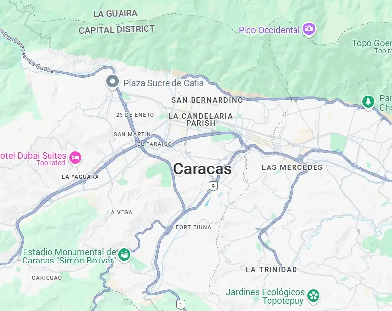 Mapa de ubicación de EcoElite en Caracas, Venezuela